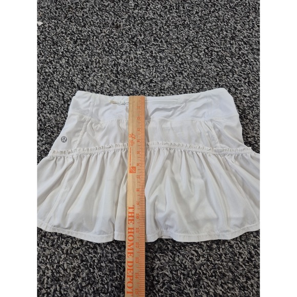 Lululemon Women's White Tennis‎ Skort Skirt Size 4 Built In Shorts - Picture 4 of 6